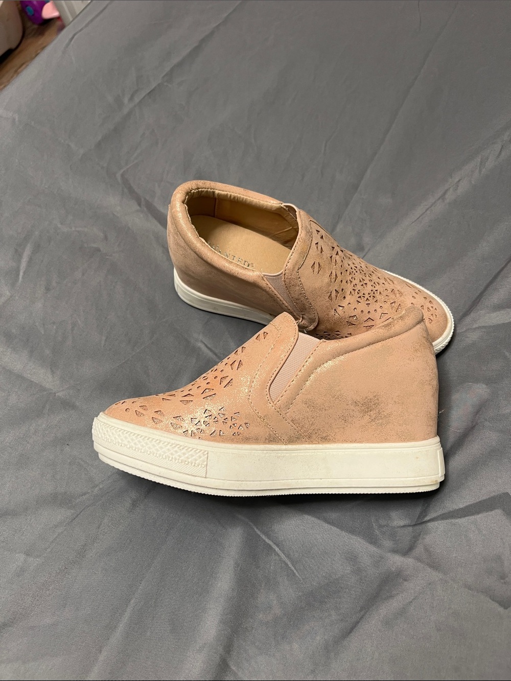 Wanted Blush Platform Slip-On Sneakers
